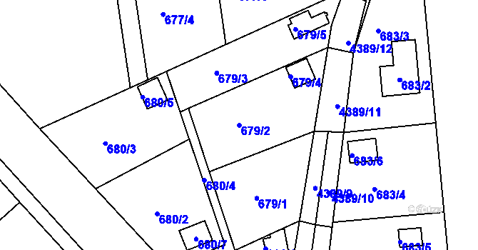 Parcela st. 679/2 v KÚ Frýdlant nad Ostravicí, Katastrální mapa