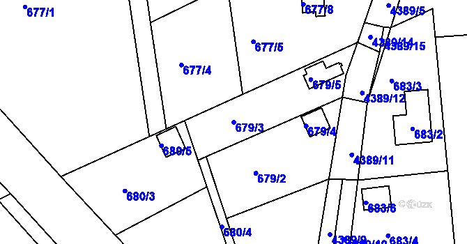 Parcela st. 679/3 v KÚ Frýdlant nad Ostravicí, Katastrální mapa