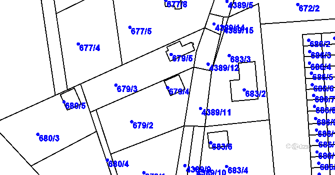 Parcela st. 679/4 v KÚ Frýdlant nad Ostravicí, Katastrální mapa