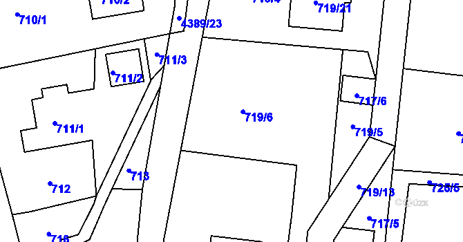 Parcela st. 717/3 v KÚ Frýdlant nad Ostravicí, Katastrální mapa