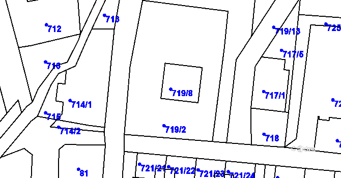 Parcela st. 719/8 v KÚ Frýdlant nad Ostravicí, Katastrální mapa