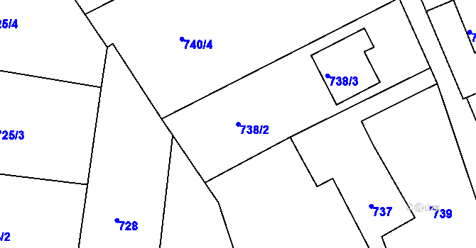 Parcela st. 738/2 v KÚ Frýdlant nad Ostravicí, Katastrální mapa
