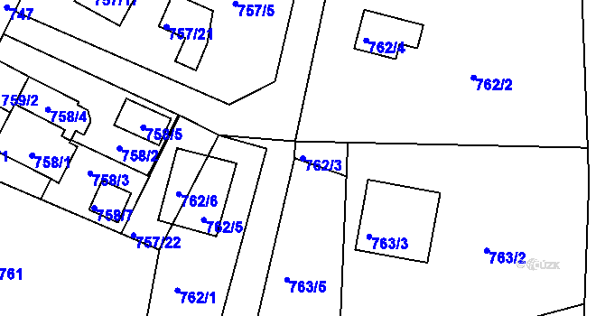 Parcela st. 762/3 v KÚ Frýdlant nad Ostravicí, Katastrální mapa