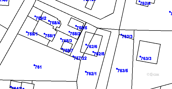 Parcela st. 762/6 v KÚ Frýdlant nad Ostravicí, Katastrální mapa