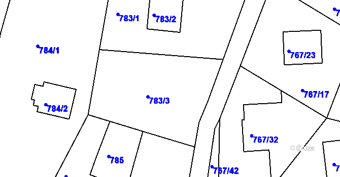 Parcela st. 782 v KÚ Frýdlant nad Ostravicí, Katastrální mapa