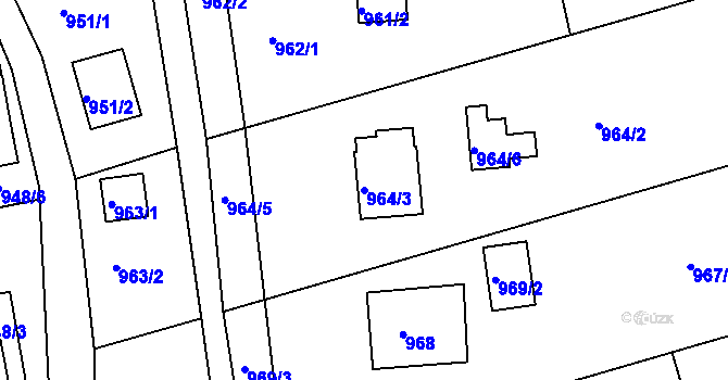 Parcela st. 964/3 v KÚ Frýdlant nad Ostravicí, Katastrální mapa