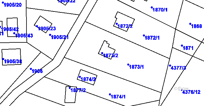 Parcela st. 1873/2 v KÚ Frýdlant nad Ostravicí, Katastrální mapa