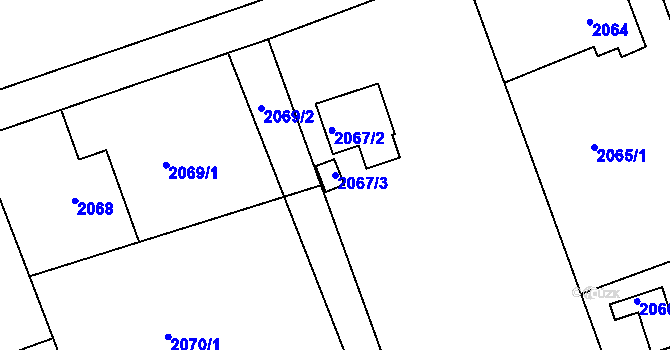 Parcela st. 2067/3 v KÚ Frýdlant nad Ostravicí, Katastrální mapa