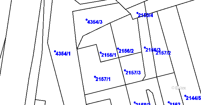 Parcela st. 2156/1 v KÚ Frýdlant nad Ostravicí, Katastrální mapa