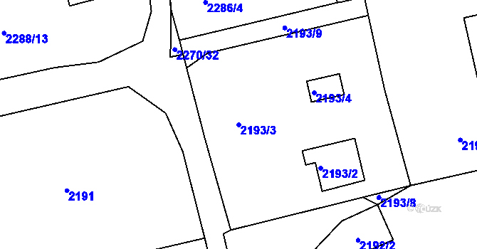 Parcela st. 2193/3 v KÚ Frýdlant nad Ostravicí, Katastrální mapa