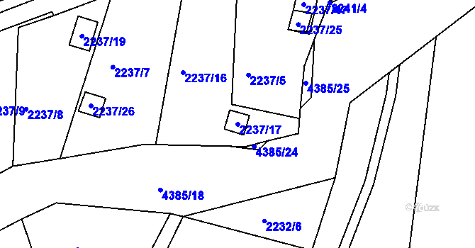 Parcela st. 2237/17 v KÚ Frýdlant nad Ostravicí, Katastrální mapa