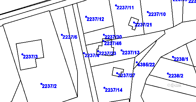 Parcela st. 2237/23 v KÚ Frýdlant nad Ostravicí, Katastrální mapa