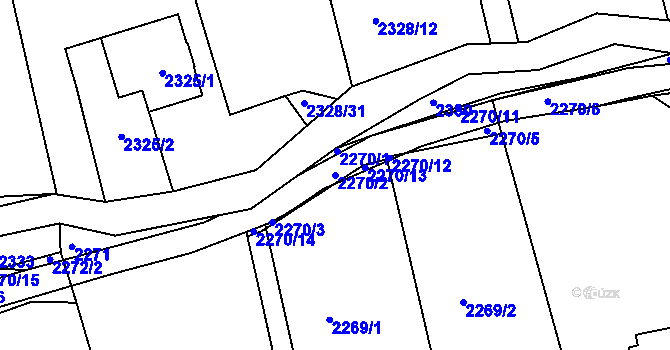 Parcela st. 2270/2 v KÚ Frýdlant nad Ostravicí, Katastrální mapa