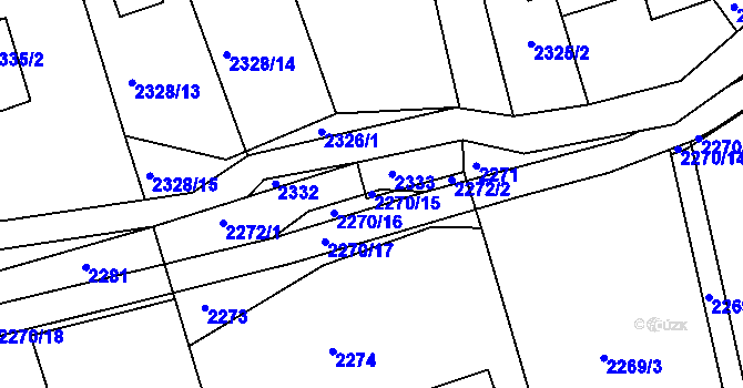 Parcela st. 2270/15 v KÚ Frýdlant nad Ostravicí, Katastrální mapa