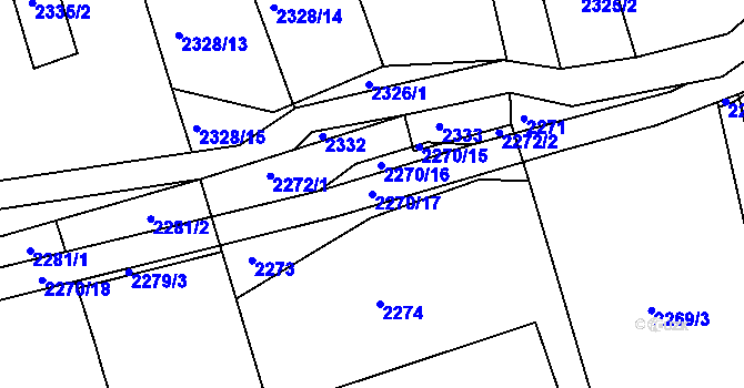 Parcela st. 2270/17 v KÚ Frýdlant nad Ostravicí, Katastrální mapa