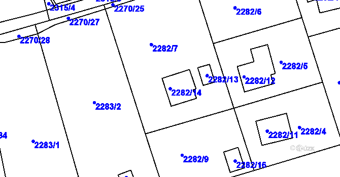 Parcela st. 2282/14 v KÚ Frýdlant nad Ostravicí, Katastrální mapa