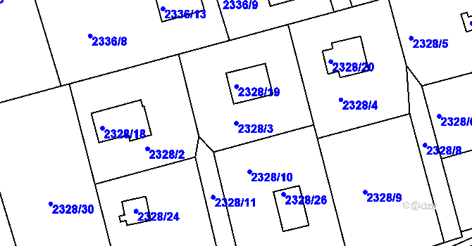 Parcela st. 2328/3 v KÚ Frýdlant nad Ostravicí, Katastrální mapa