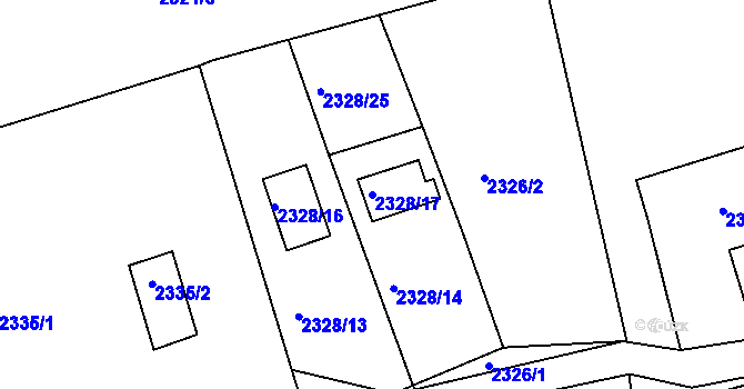 Parcela st. 2328/17 v KÚ Frýdlant nad Ostravicí, Katastrální mapa
