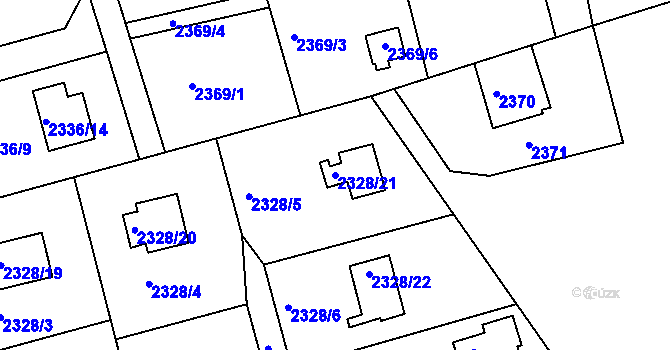Parcela st. 2328/21 v KÚ Frýdlant nad Ostravicí, Katastrální mapa