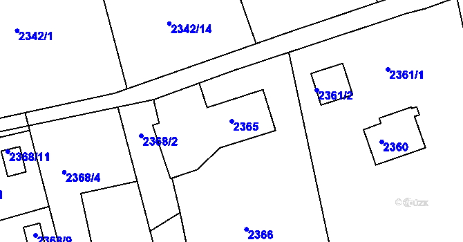 Parcela st. 2365 v KÚ Frýdlant nad Ostravicí, Katastrální mapa