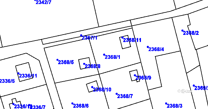 Parcela st. 2368/1 v KÚ Frýdlant nad Ostravicí, Katastrální mapa