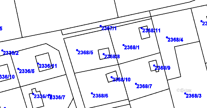 Parcela st. 2368/8 v KÚ Frýdlant nad Ostravicí, Katastrální mapa