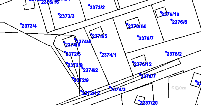 Parcela st. 2374/1 v KÚ Frýdlant nad Ostravicí, Katastrální mapa