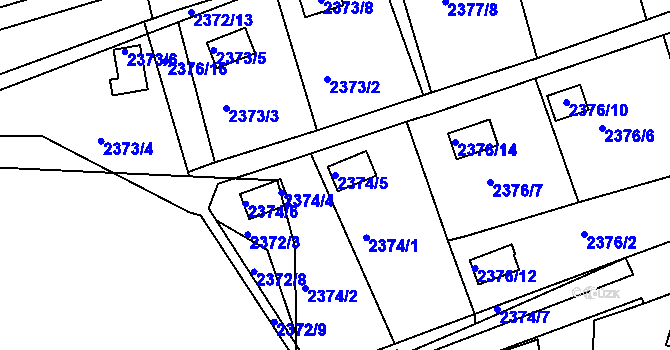 Parcela st. 2374/5 v KÚ Frýdlant nad Ostravicí, Katastrální mapa