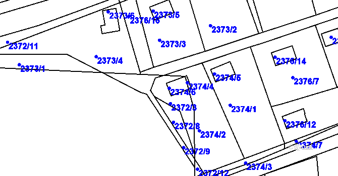 Parcela st. 2374/6 v KÚ Frýdlant nad Ostravicí, Katastrální mapa
