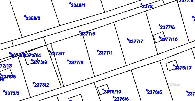 Parcela st. 2377/1 v KÚ Frýdlant nad Ostravicí, Katastrální mapa