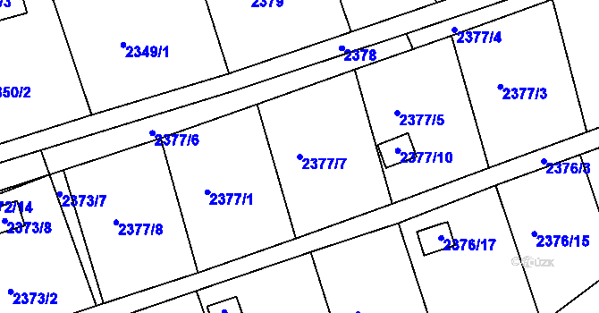 Parcela st. 2377/7 v KÚ Frýdlant nad Ostravicí, Katastrální mapa
