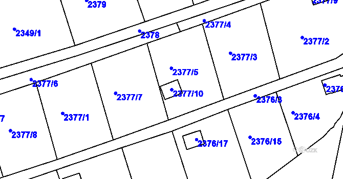 Parcela st. 2377/10 v KÚ Frýdlant nad Ostravicí, Katastrální mapa
