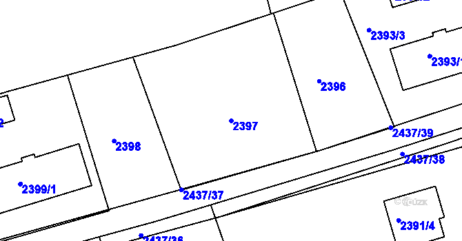 Parcela st. 2397 v KÚ Frýdlant nad Ostravicí, Katastrální mapa