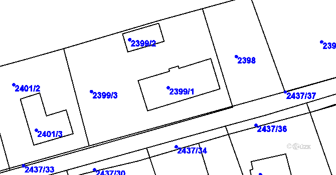 Parcela st. 2399/1 v KÚ Frýdlant nad Ostravicí, Katastrální mapa