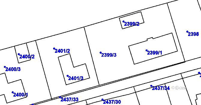 Parcela st. 2399/3 v KÚ Frýdlant nad Ostravicí, Katastrální mapa