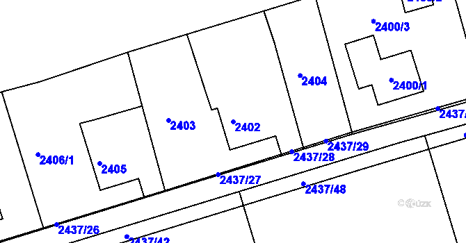 Parcela st. 2402 v KÚ Frýdlant nad Ostravicí, Katastrální mapa
