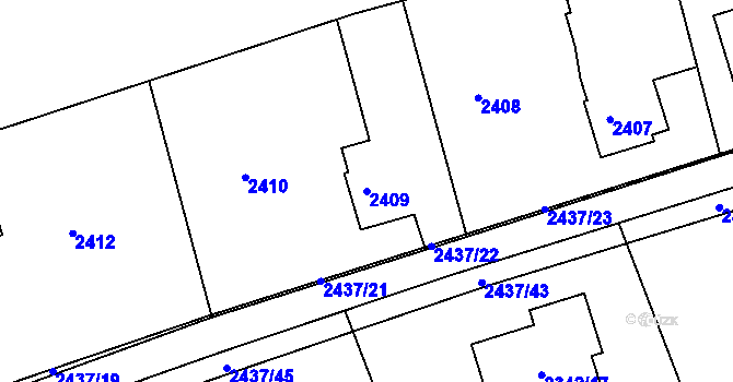 Parcela st. 2409 v KÚ Frýdlant nad Ostravicí, Katastrální mapa