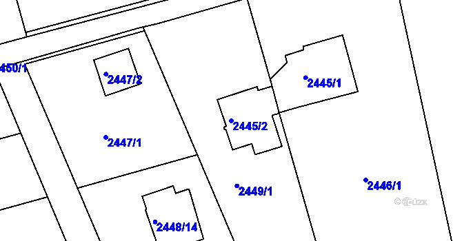 Parcela st. 2445/2 v KÚ Frýdlant nad Ostravicí, Katastrální mapa
