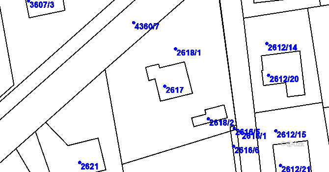 Parcela st. 2617 v KÚ Frýdlant nad Ostravicí, Katastrální mapa