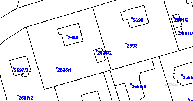 Parcela st. 2695/2 v KÚ Frýdlant nad Ostravicí, Katastrální mapa
