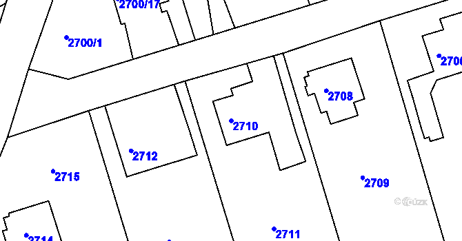 Parcela st. 2710 v KÚ Frýdlant nad Ostravicí, Katastrální mapa