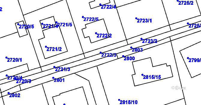 Parcela st. 2722/3 v KÚ Frýdlant nad Ostravicí, Katastrální mapa