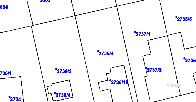 Parcela st. 2735/4 v KÚ Frýdlant nad Ostravicí, Katastrální mapa