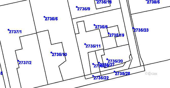 Parcela st. 2735/11 v KÚ Frýdlant nad Ostravicí, Katastrální mapa