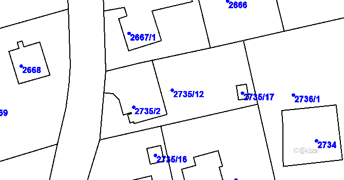Parcela st. 2735/12 v KÚ Frýdlant nad Ostravicí, Katastrální mapa