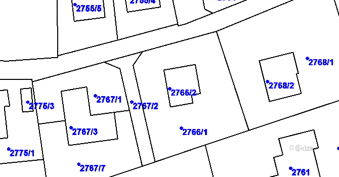 Parcela st. 2766/2 v KÚ Frýdlant nad Ostravicí, Katastrální mapa