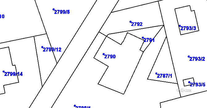 Parcela st. 2790 v KÚ Frýdlant nad Ostravicí, Katastrální mapa