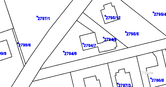 Parcela st. 2794/7 v KÚ Frýdlant nad Ostravicí, Katastrální mapa