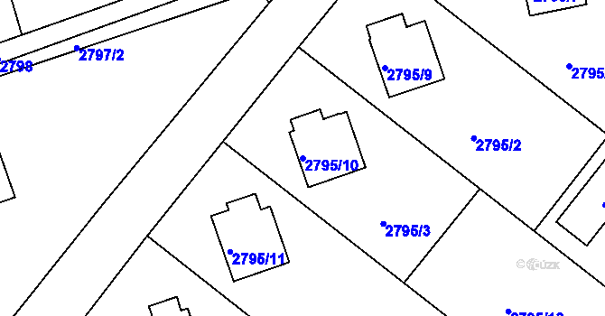 Parcela st. 2795/10 v KÚ Frýdlant nad Ostravicí, Katastrální mapa