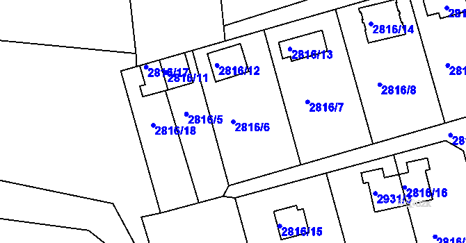 Parcela st. 2816/6 v KÚ Frýdlant nad Ostravicí, Katastrální mapa